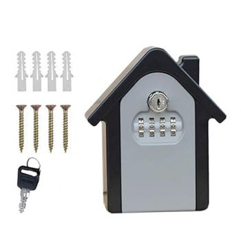 NUZAMAS Realtor Key Lock Box Safe Lockbox 2 in 1, 4-Digit Combination & Key Safe Vault - Portable Outdoor Store a Key, Share and Secure Keys - Wall Mounted