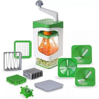 RIVOM Veggie Spiralizer Zucchini Noodle Maker, 7-in-1 Vegetable Spiralizer with Container Spiral Vegetable Cutter Slicer Julietti Spiral Grater Potato Chips French Fries Cutter 1200Ml