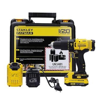 Stanley Fatmax Scd711D2K-B1 20V 2.0Ah 13 Mm Cordless Brushed Hammer Drill Machine With 2X2.0Ah Batteries & 1Pc Charger,Multicolour