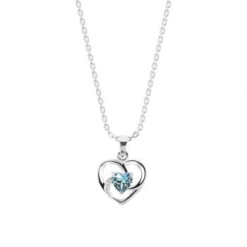 CLARA 925 Sterling Silver Heart Pendant Necklace | with or Without Chain | Gift for Women and Girls