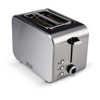 AMERICAN MICRONIC INSTRUMENTS - 2-Slice Stainless Steel Pop-up Toaster with Cancel, Reheat Functions (AMI-TSS1-85Dx- 850 Watts, Steel)