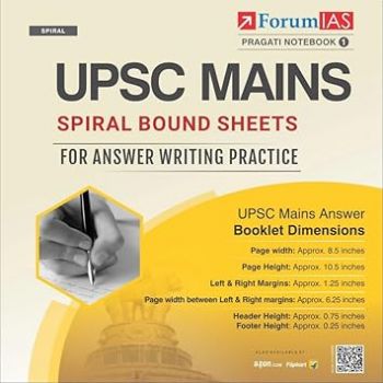 ForumIAS UPSC Mains Spiral Bound Answer Writing Practice Sheets, Pragati Notebook (Pack of 1, 21.6 x 26.7 cm)