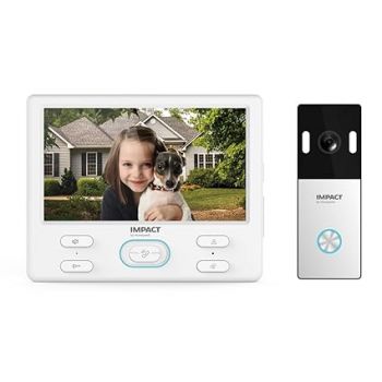 IMPACT by Honeywell Analog Video Door Phone/Bell with 7" TFT LCD Screen & Physical ButtonI 1080p ResolutionI 2-Way Audio TalkI IR Night Vision with Color LED's I BuiltIn Mic & Loudspeaker(I-HVDP-SB01)
