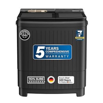 BOSCH 8.5 kg 5 Star with Vario Pulsator +,Scrub Zone & 1360 High RPM Spin Motor Semi Automatic Top Load Washing Machine Black (WJG855G0IN)