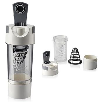 Lifelong Protein Shaker|100% Leakproof Stylish Protein Shaker Bottle with Extra Compartment|BPA Free Sipper Bottle|Gym Bottle for Protein- 500ml (LLSHB03, White),Plastic