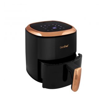 Greenchef Digital Air Fryer Frizzle with Touch Panel, uses up to 90% less fat, 8 Pre-set Menu, 1200W, 4.2 Liter (Black), Large