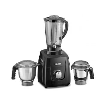 Sujata MG01 Mixer Grinder|1000 Watts Double Ball Bearing Motor|25000 RPM| Non-Stop 90 Mins Running|3 Jars including 1750ml Blender, 1000ml Grinder, 500ml Chutney Jar| (Black)