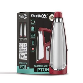 Sturlite Pton 12W LED Portable Lantern| 2200mAh Rechargeable Li-ion Battery| Upto 15Hrs Long Battery Back Up| 360° Light Spread & Knob for Brightenss Adjustment LED Lamp - (Pack of 1)