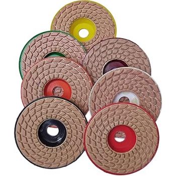 Inditrust 7Pcs 4 inch 3mm 0 to 6 Grit, Diamond Polishing Pads Set for Granite Polish