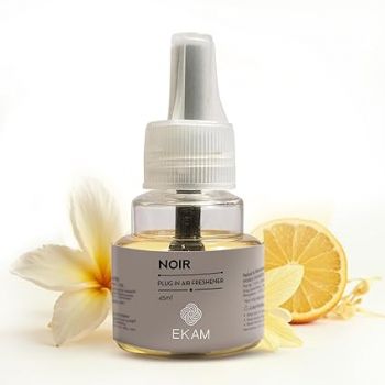 EKAM Plug In liquid Air Freshener Refill (45 ml) | Hassle-Free Room Freshener| Noir| 500 Hours of Freshness Guaranteed | Ideal for Halls, Bedrooms, Bathrooms