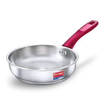 Prestige Platina Popular Stainless Steel Gas and Induction Compatible Fry Pan, 240 mm