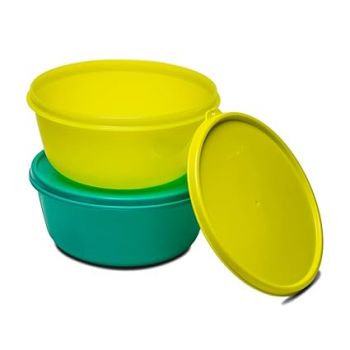 Tupperware Ss Bowl 1.5 L Set Of 2, Plastic, Blue-Green