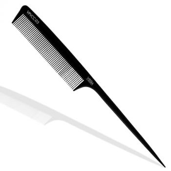 VEGA PROFESSIONAL Tail Comb (Carbon Anti-Static Black Line Hair Comb), (VPVCC-03)
