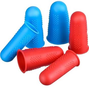 Silicone Finger Protectors Finger Cover Caps Pack of 6 Pcs Rubber Finger Caps Finger Pads With Assorted Sizes For Counting Collating Writing Sorting Task Hot Glue Gun And Sport Supplies-Red