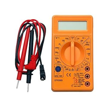 Electronic Spices Small Digital Multimeter, Multipurpose Electric meter Yellow/Red