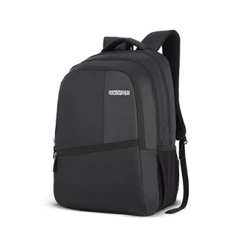 American Tourister Valex 28 Ltrs Large 5 Compartment Laptop Backpack with Bottle Pocket and Front Organizer- Black
