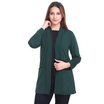 Women Cotton blend Open Neck Shrug