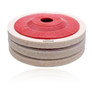 Homdum MAF Wool Felt buffing pad wheel disc for polishing stainless steel metal marble glass ceramic, 4 inch angle grinder abrasive rotary tool accessory - white, 100 x 16mm x 16mm dia