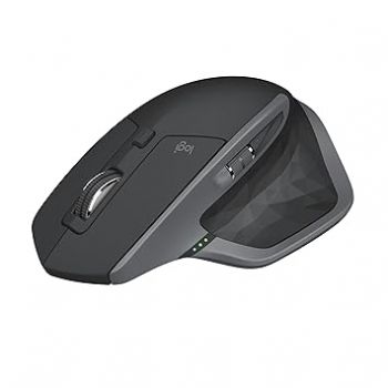 Logitech MX Master 2S Wireless Mouse, Multi-Device, Bluetooth or 2.4GHz Wireless with USB Unifying Receiver, 4000 DPI Any Surface Tracking, 7 Buttons, Fast Rechargeable, Laptop/PC/Mac/iPad OS - Black