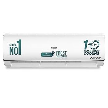 Haier 1.5 Ton 5 Star Triple Inverter Split AC (4850 W, Copper, 7 in 1 Convertible, 4-Way Swing, Frost Self Clean, HD Filter, Cools at 60°C, 20 Mtr. Air Throw - HSU18K-PYSS5BN-INV, White)