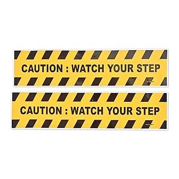 eSplanade Caution Watch Your Step Sign Sticker Decal - Easy to Mount Weather Resistant Long Lasting Ink Size (13.78" x 3.15")
