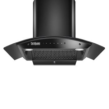 Hindware Smart Appliances | Nadia IN 90 cm Chimney | 1500 CMH |Curved Glass | Filterless | Auto Clean | Touch Control, Motion Sensor | 10 Yrs Warranty on Motor & 2 Yrs on Product (Black)