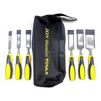 Jon Bhandari Tools Premium Wood Chisel Set – 6-Piece (13mm, 19mm, 25mm, 32mm, 38mm, 50mm) with Storage Bag – Ideal for Woodworking & Carving Tools