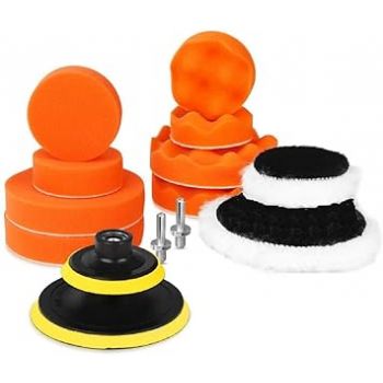 JERN 7Pcs Buffing/Polishing Pad Kit, Sponge And Wool Polishing Pad Set With M14 Drill Adapter (5 Inches Set Of 7), Multicolor