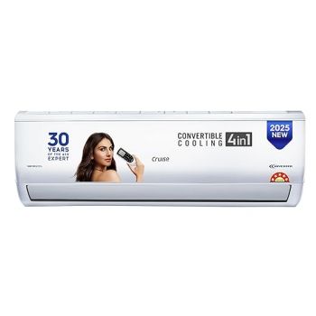 Cruise 1.5 Ton 5 Star Inverter Split AC with PM2.5 Air Purification (100% Copper, Convertible 4-in-1, Fast Cooling & Energy Saving, PM 2.5 Filter, Anti-Rust Tech, 2025 Model, CWCVBK-VQ3D185, White)