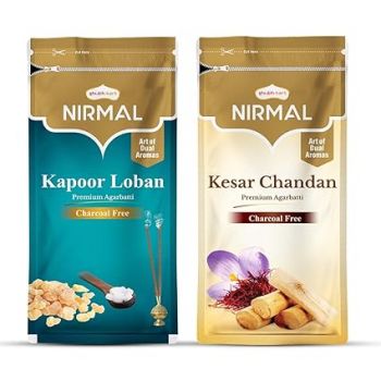 Shubhkart Nirmal Kesar Chandan & Kapoor Loban Agarbatti for Worship & Spiritual Purpose| Charcoal-Free Incense Sticks | Incense Sticks with Refreshing Fragrances| Dual Fragrance Agarbatti