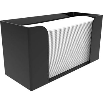 Cq acrylic Countertop Paper Towel Dispenser,Folded Paper Towel Holder,Black Guest Towel Napkin Holder, Suitable for Z-fold, C-fold or Multi-Fold Paper Towels,Pack of 1