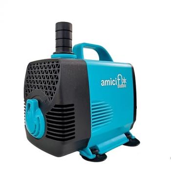 amiciTools 55W Submersible Water Pump, Pure Copper Winding Motor with Adjustable Flow Rate 2* Nozzles 2m Long Power Cord for DIY Fountains Aquarium (1500LPH, 3.5m)