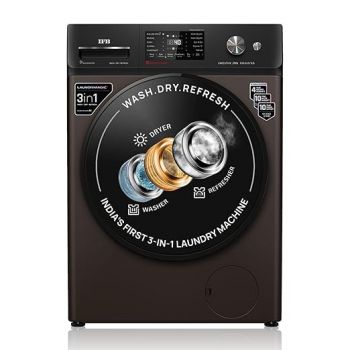 IFB 9 Kg/6 Kg/3 Kg 3-in-1, AI Powered, Fully Automatic Washer Dryer Refresher (Laundrimagic®, EXECUTIVE ZMN, 9 Swirl Wash, Eco Inverter Technology, Mocha)