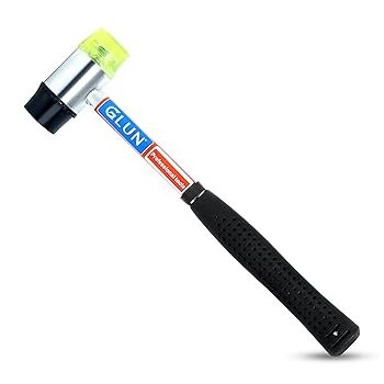 GLUN® Small Rubber Mallet Hammer Tool, Hammer Tapping Block for Vinyl Plank Flooring Mallet Rubber Hammer Small Hammer for Crafts - Rubber Hammer Jewelry Wood Rubber and Nylon Double Faced Soft Mallet