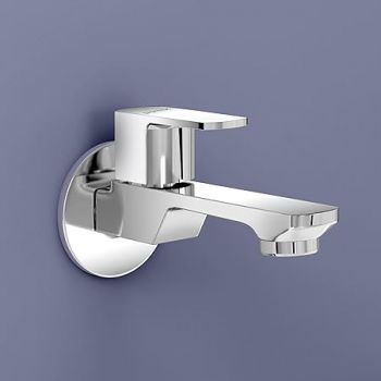 Plantex Single Lever Long Body Bib Tap for Bathroom with Water Saving Aerator/Tap for Wash Basin with Brass Spindle/Wall Mount Bib Tap with Wall Flange and Teflon Tape (SAGA-1292- Chrome)