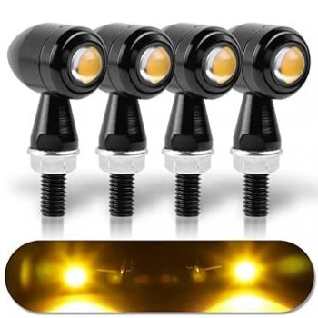 Rider Arts Original Bullet Shape Turn Signal Lights Indicator Universal for All Bikes Models Turn Signal Lights Motorcycle (4), LED