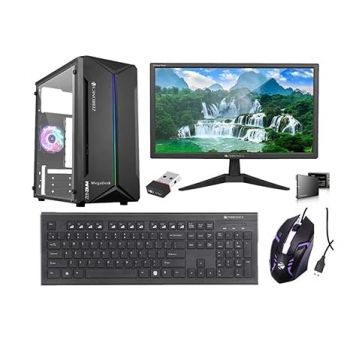 MegaDesk All-in-One Desktop Computer Set, i5 2400, 16 GB RAM, 128 GB SSD, 1 TB HDD, 19" HD LED Monitor, RGB Mouse & Slim Keyboard, WiFi, Windows 10, MS Office (16-128-1TB)