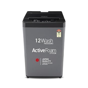 Panasonic 8 Kg 5 Star Fully-Automatic Top Load Washing Machine (2025 Model, NA-F80LF4CRB, Charcoal Inox Grey, 12 Wash Program, Active Foam Wash Technology, Antibacterial Water Inlet)