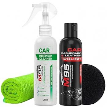 M95 Car Dashboard Polish & Car Interior Cleaning Kit, with Pleasant Fragrance, Car Interior Cleaner for Leather Seats, Plastics, Rubber & Vinyl, Car Seat Cleaner & Car Dashboard Cleaner, with Polish.