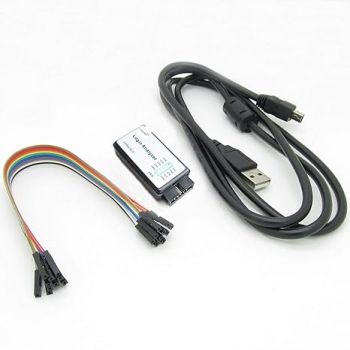 HiLetgo USB Logic Analyzer Device with EMI Ferrite Ring USB Cable 24MHz 8CH 24MHz 8 Channel UART IIC SPI Debug(Gray)