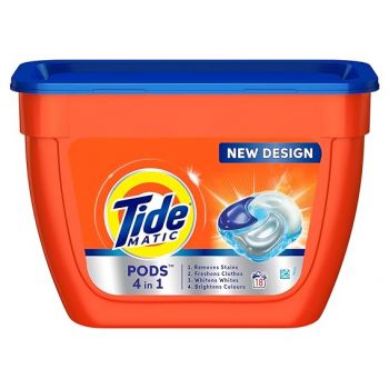 Tide Matic 4in1 PODs Detergent Pack 18 ct -for Top & Front load washing machine only
