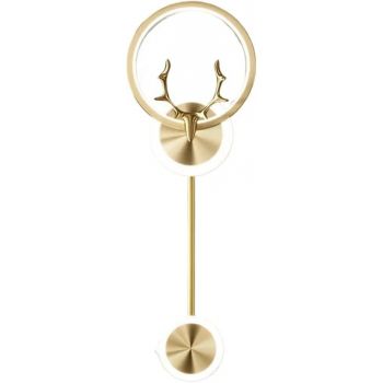 Glowave™ Modern Golden LED Light Long Tube Deer Head Wall Lamp - Tricolour (White, Warm White, Natural White) (2160 GD)