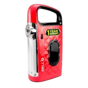 IBELL El8428Sl 2-in-1 Emergency Light, High Lumen Rechargeable with Flashlight/Torch, 15W Led Hand Lamp, 3 Light Modes (Red)