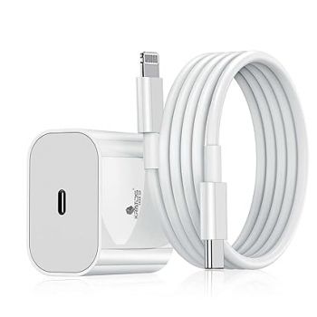 Kratos 20W iPhone Charger Adapter&Original Cable Compatible with iPhone 14/14Plus/14Pro/14Promax 13/13Pro/13Promax 12/12Pro/12/11/X/Xr Series (White)