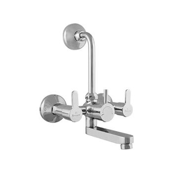 Parryware T4616A1 Claret Wall Mixer for Bathroom 2 in 1 with Wall Flange | Chrome Finish/Bathroom Fixtures/Fittings | Brass Spindle Mixer Tap for Bathroom with Water Saving Nozzle Tap