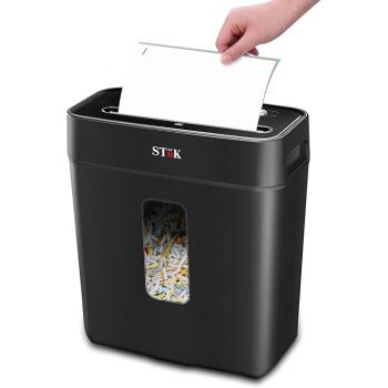 SToK (ST-15CC) Paper Shredder for Home & Office, 6-Sheet Cross-Cut Shredder, P-4 High Security Level, Quiet Credit Card Shredder with Jam Proof System, 12 LTR bin Capacity (One Year Offsite Warranty)