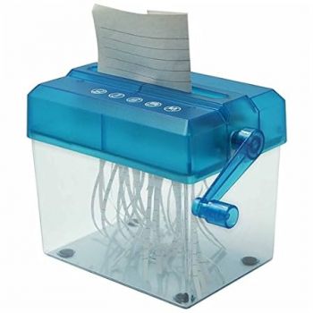Inditradition Manual Paper Shredder Machine | Hand Operated Paper Cutter | A5 Paper Compatible, Strong Steel Blades (Transparent)