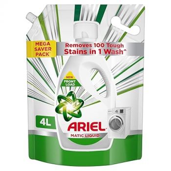 Ariel Liquid Detergent Front Load - 4L | Removes 7 day dried-in Stains in 1 wash inside Washing Machine | Now at Price of Powders | Amazing Fragrance | Protects Colours | Dissolves Faster
