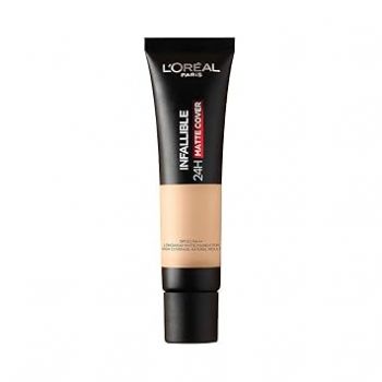 L'OREAL PARIS Liquid Foundation, Waterproof, Sweatproof And Heatproof, Oil-Control, Infallible 32H Matte Cover, 125 WARM UNDERTONE, 30 Ml