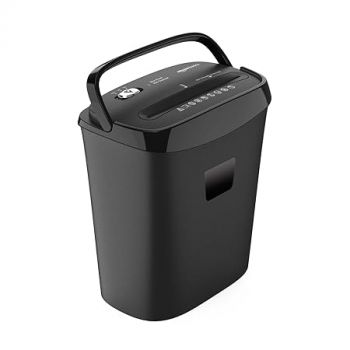 Amazon Basics 10-Sheet Cross Cut Paper and Credit Card Shredder | 13 Liter Waste Basket Capacity| for Office and Home Usage | 1 Year Brand Warranty